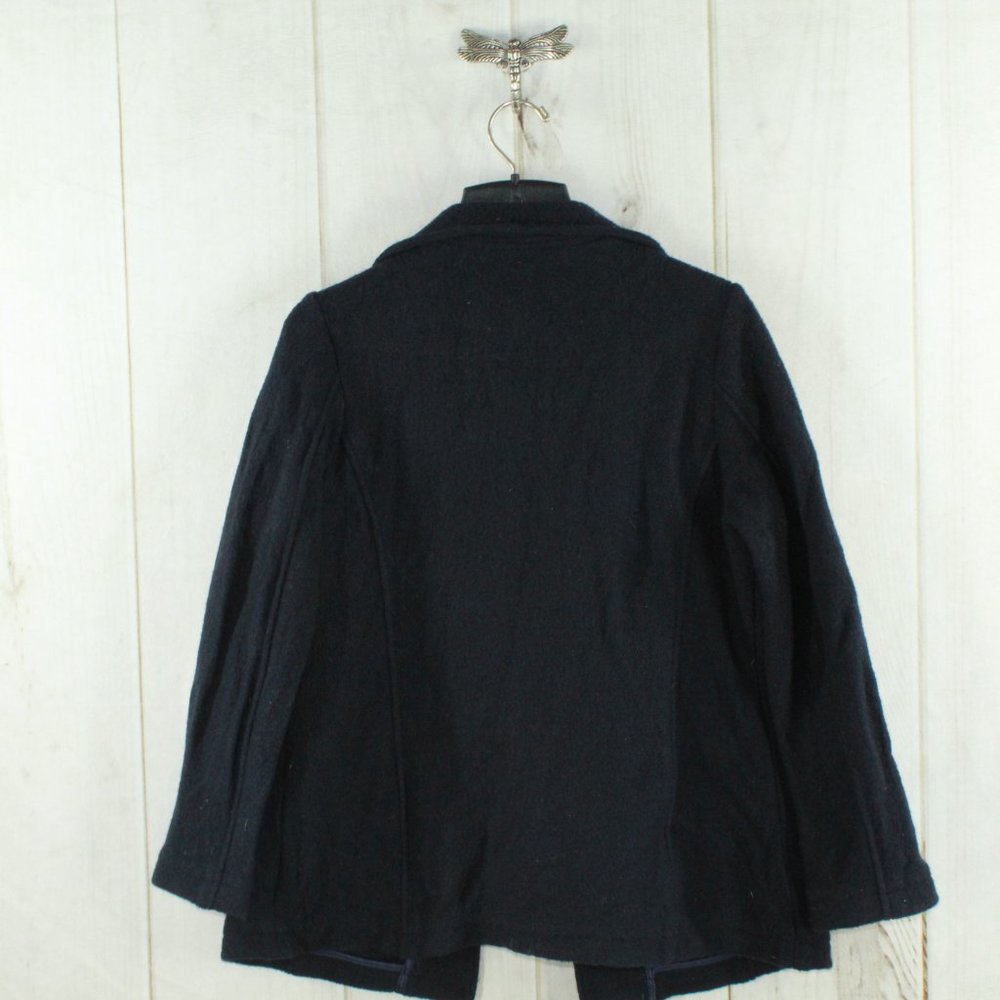 LL Bean Black 100% Wool Button-Down Coat Jacket Size M - Picture 8 of 9